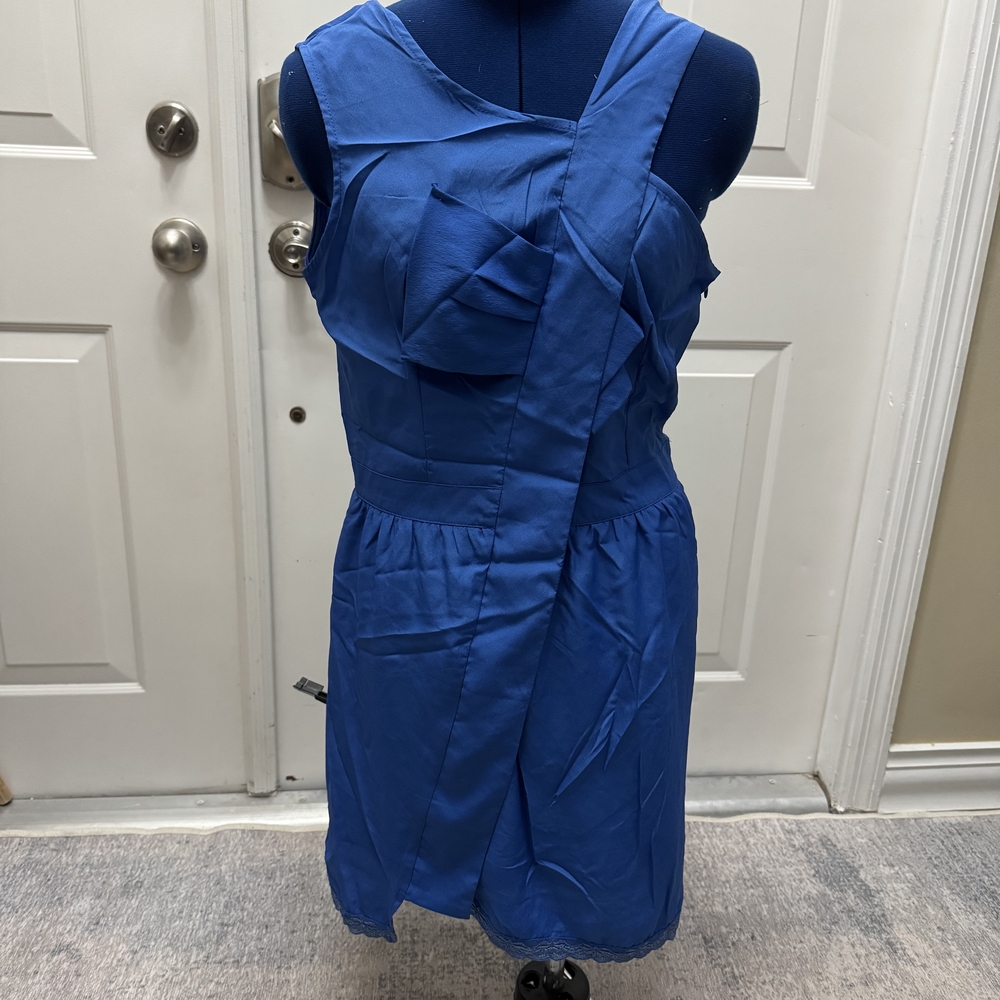 dressbarn One Shoulder Blue Dress